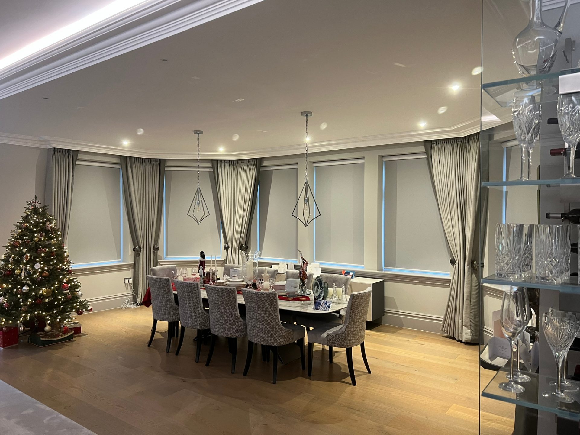 ULTRA Smart Roller blinds in dining room